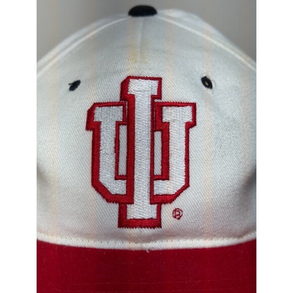 Vintage IU Indiana Hoosiers Hat Snapback Cap by Starter‎ The Right Hat White Red - Picture 2 of 8